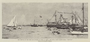 وصول دوق ودوقة يورك إلى كاوز ، اليخت الملكي الذي يمر من نبتون بواسطة إدوارد دي مارتينو